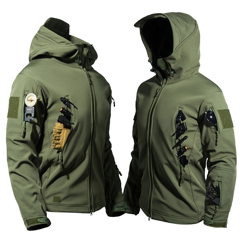 Chaqueta softshell impermeable con forro polar para hombre