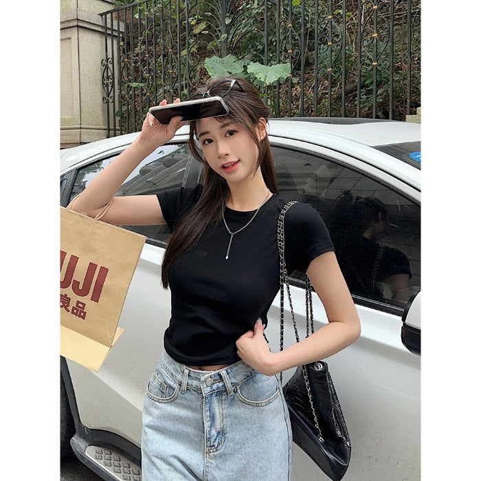 Camiseta básica entallada de algodón
