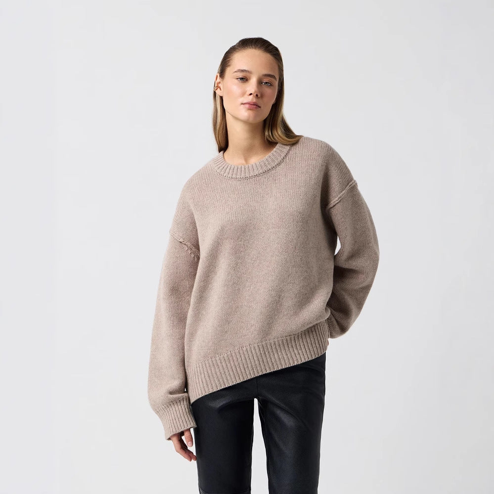 Jersey de punto holgado con cuello redondo