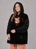 Sudadera de franela con capucha y bordado