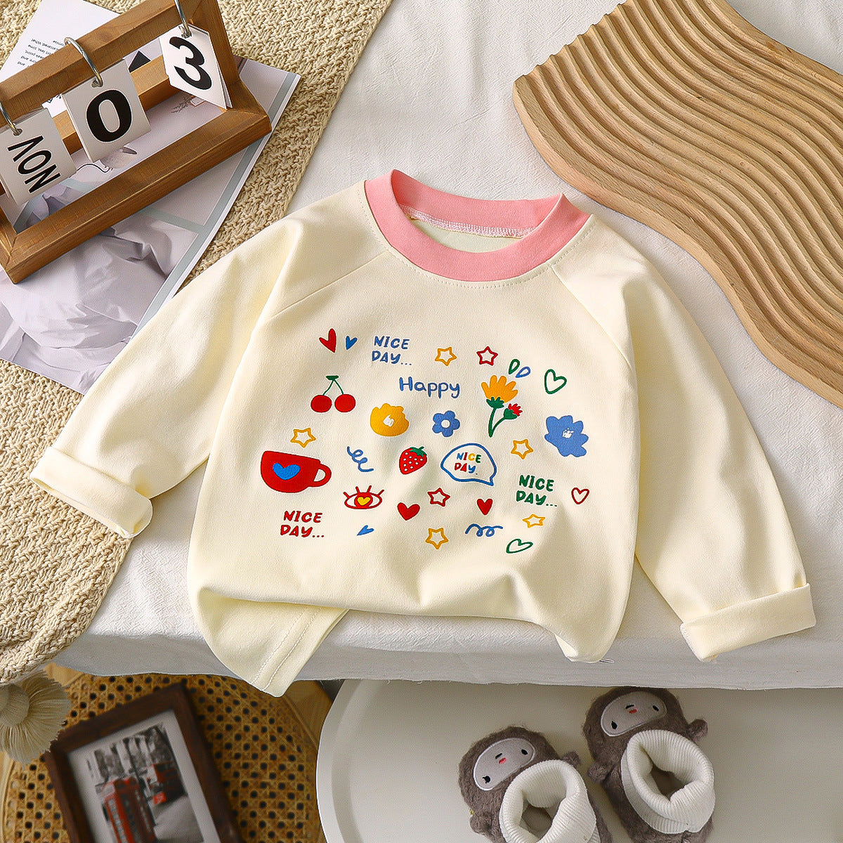 Camiseta infantil de manga larga con dibujos