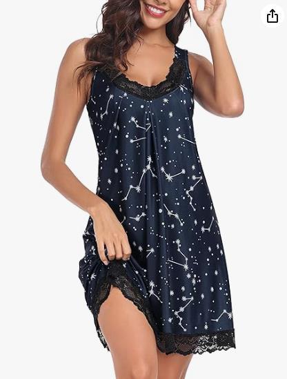 Camisón de modal con encaje y escote en V