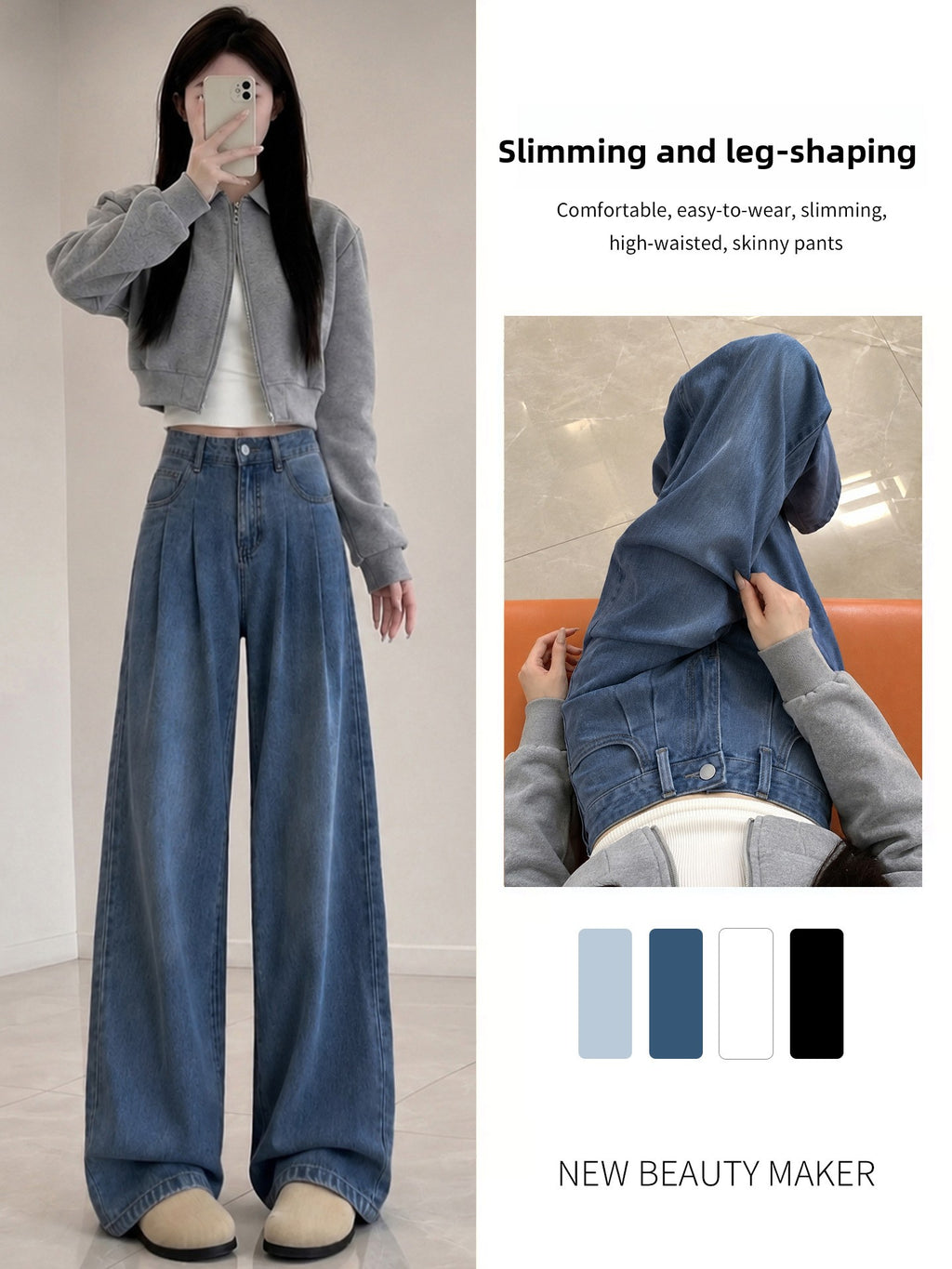 Pantalones anchos de tencel de tiro alto