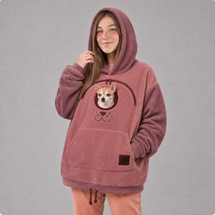Sudadera de franela con capucha y bordado