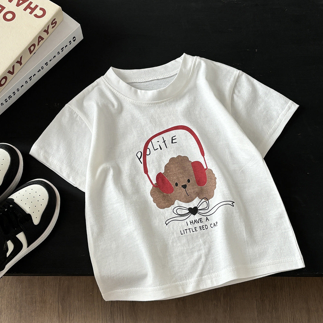 Camiseta infantil de algodon con estampado