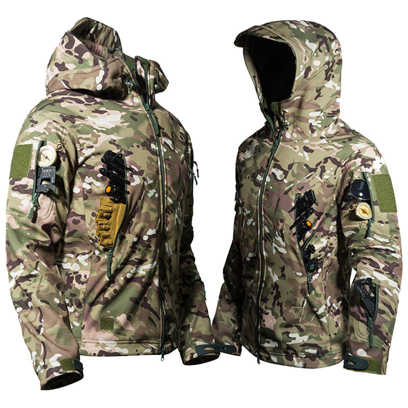Chaqueta softshell impermeable con forro polar para hombre