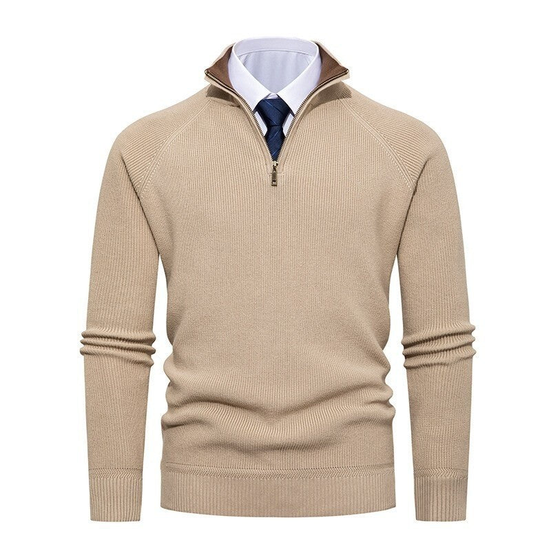Jersey de punto con media cremallera para hombre