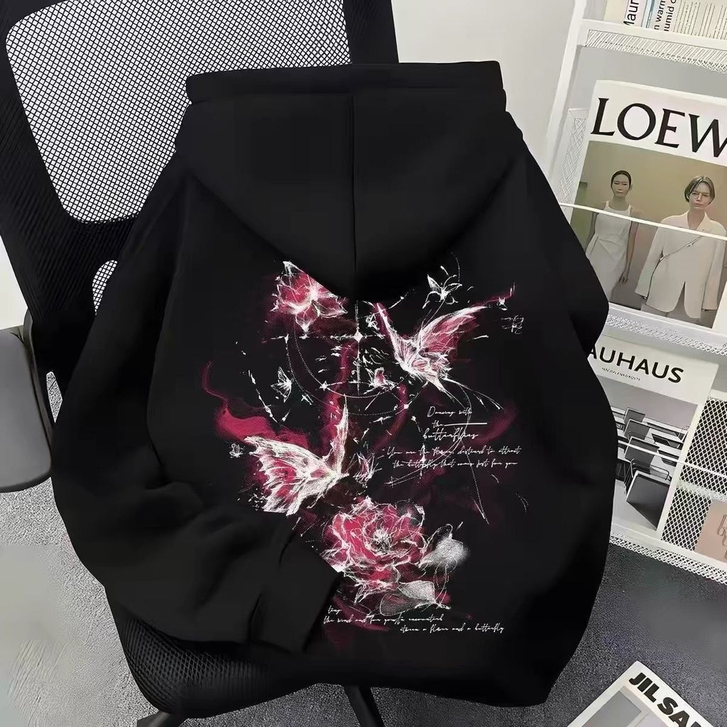 Sudadera infantil con capucha y estampado de mariposas