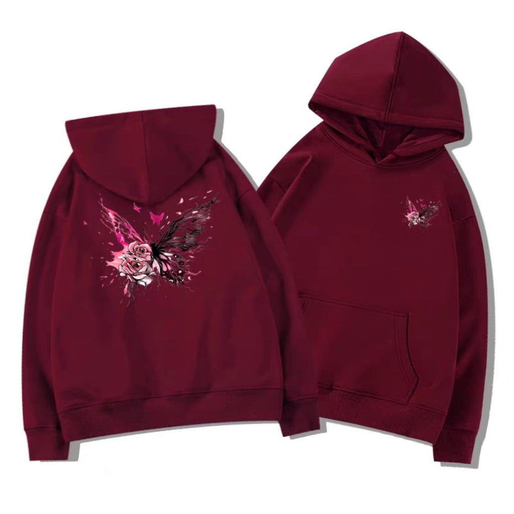 Sudadera infantil con capucha y estampado de mariposas
