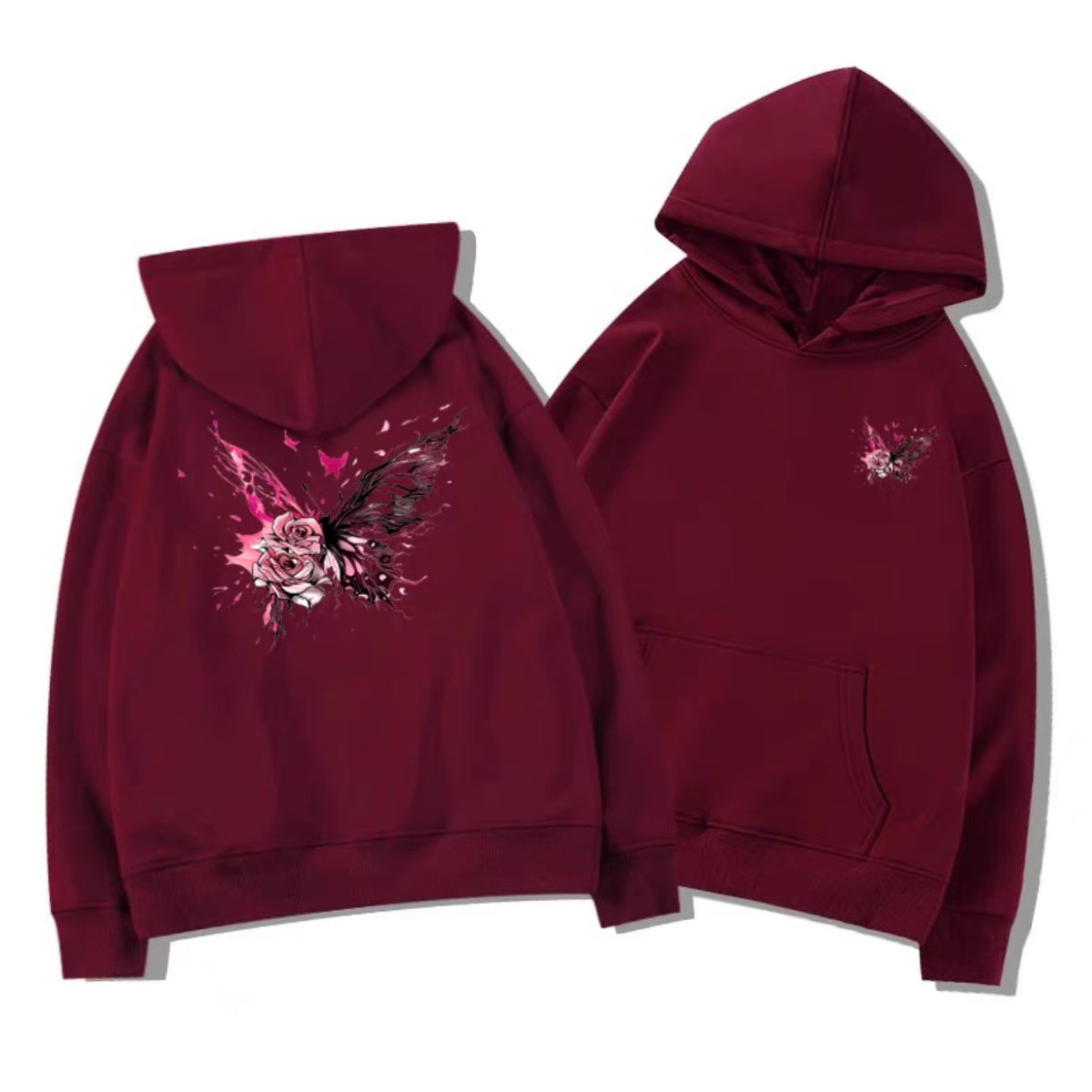 Sudadera infantil con capucha y estampado de mariposas