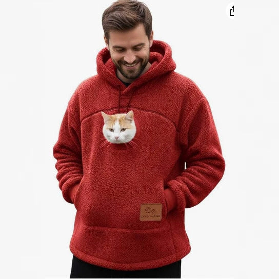 Sudadera polar con capucha y cordón