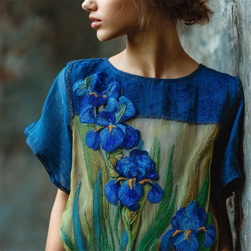 Camiseta holgada de manga larga con estampado 3D