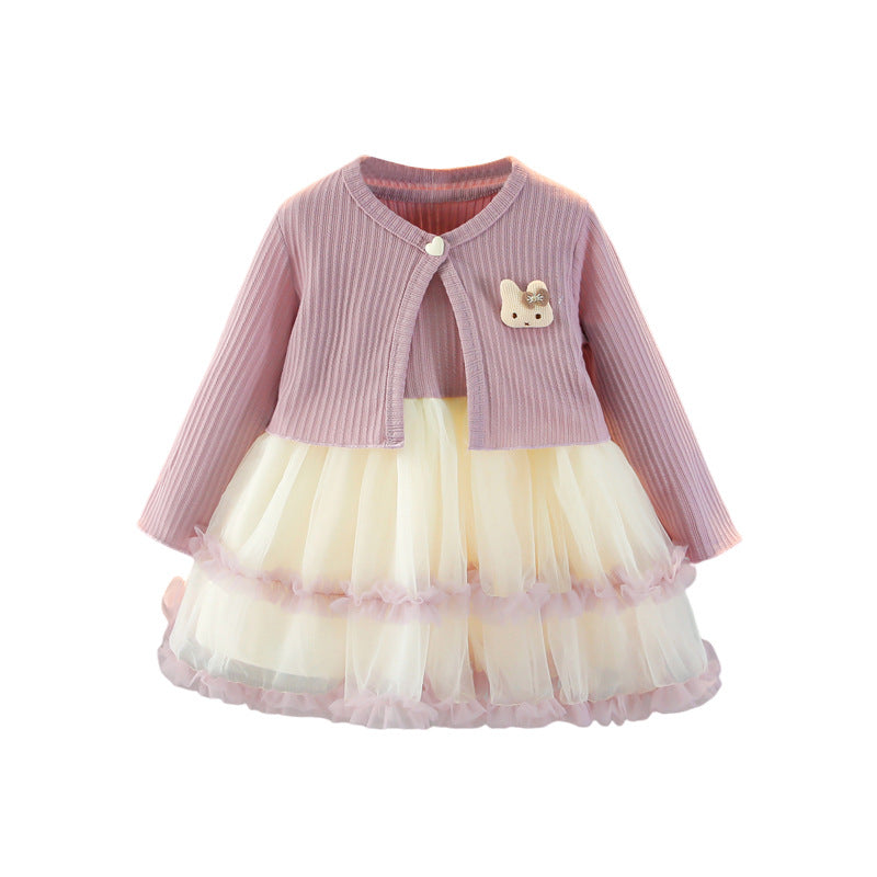 Conjunto infantil de top y falda de tul