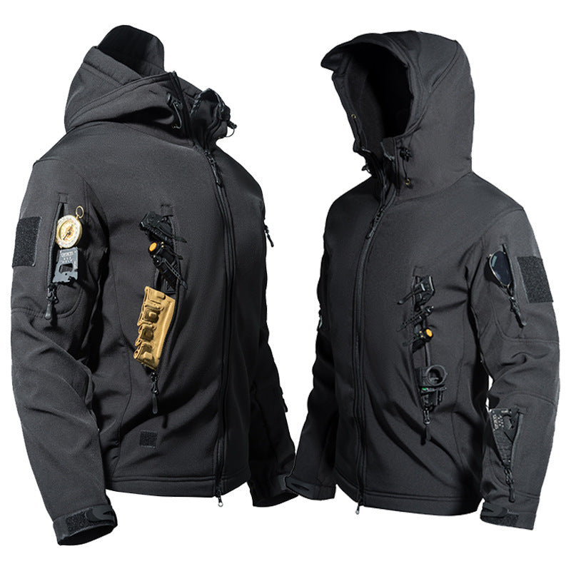 Chaqueta softshell impermeable con forro polar para hombre