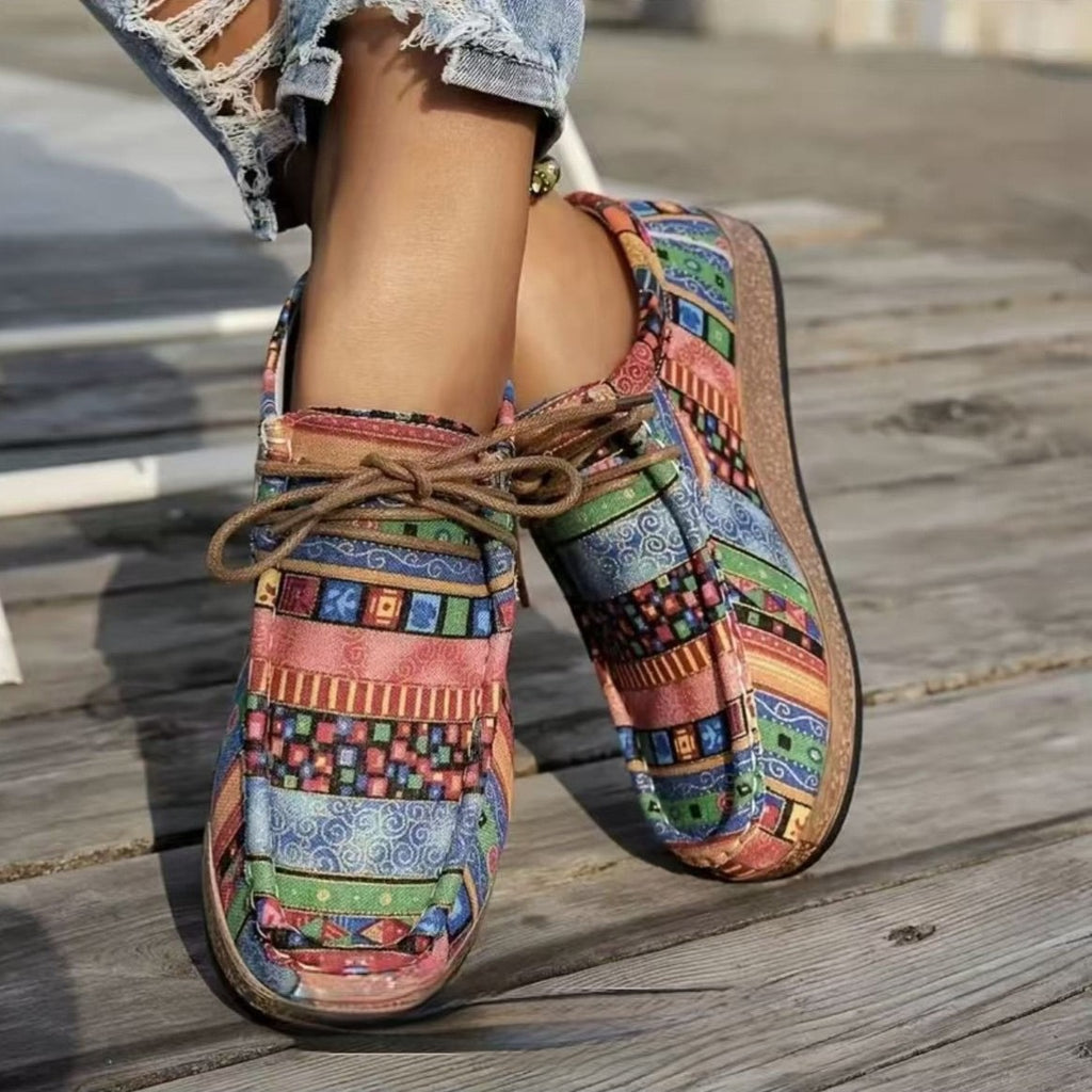 Zapatillas planas con estampado grafiti
