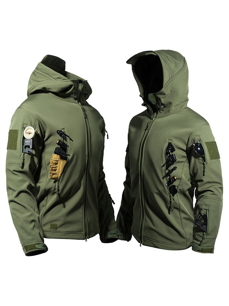 Chaqueta softshell impermeable con forro polar para hombre