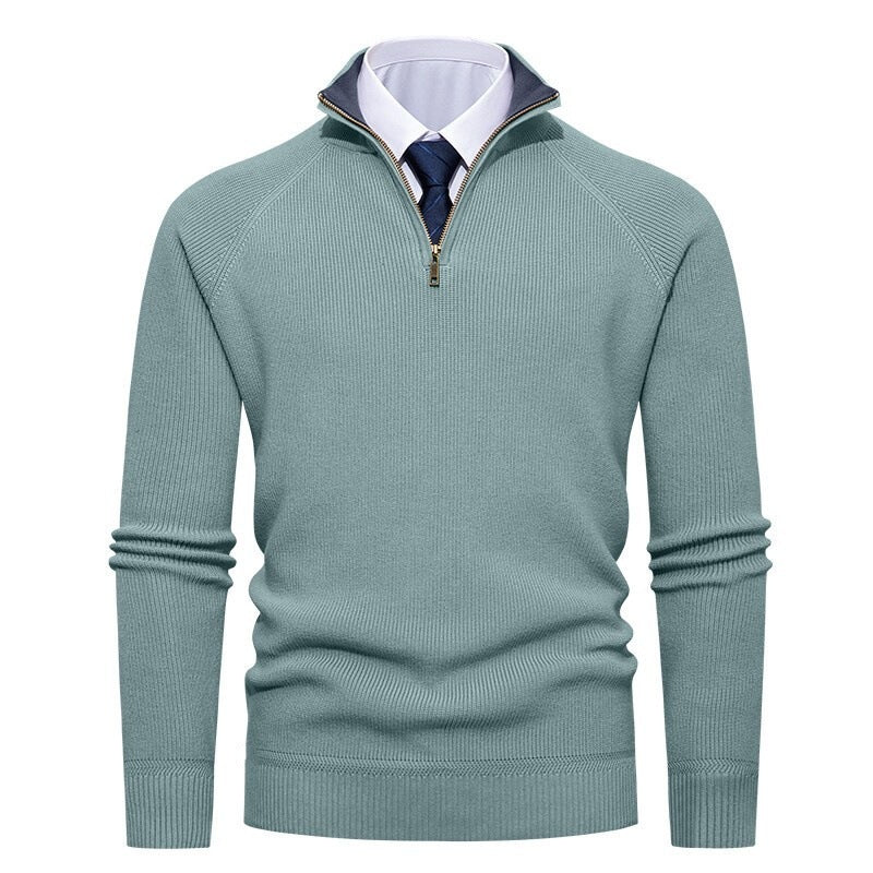 Jersey de punto con media cremallera para hombre