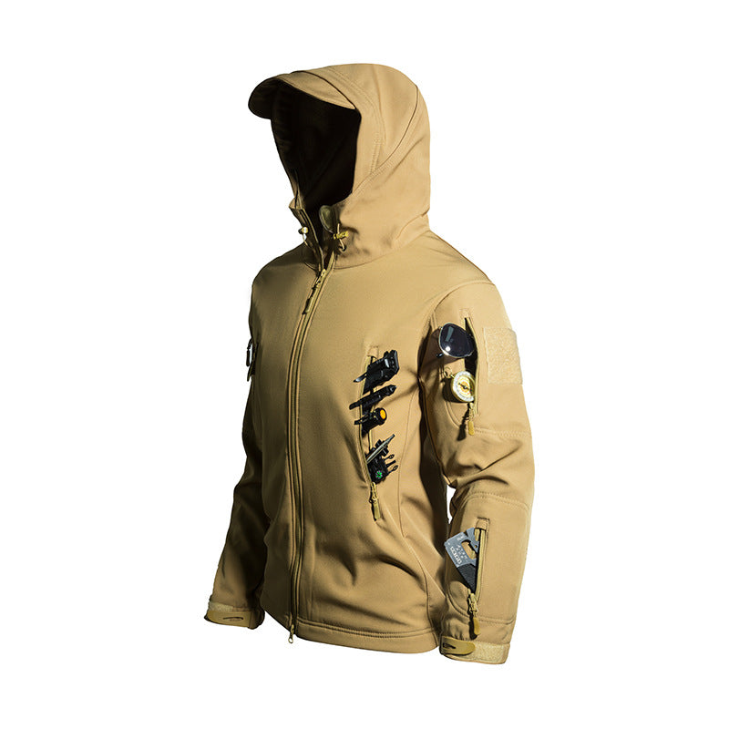 Chaqueta softshell impermeable con forro polar para hombre