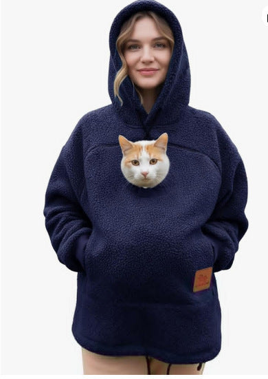 Sudadera polar con capucha y cordón