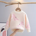 Jersey de terciopelo para niña con apliques