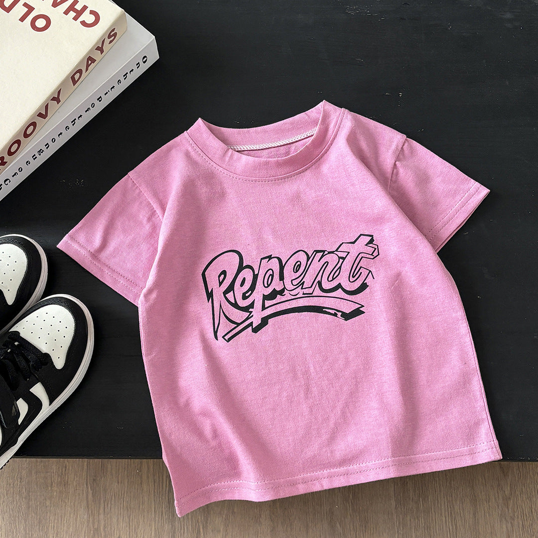 Camiseta infantil de algodón con estampado