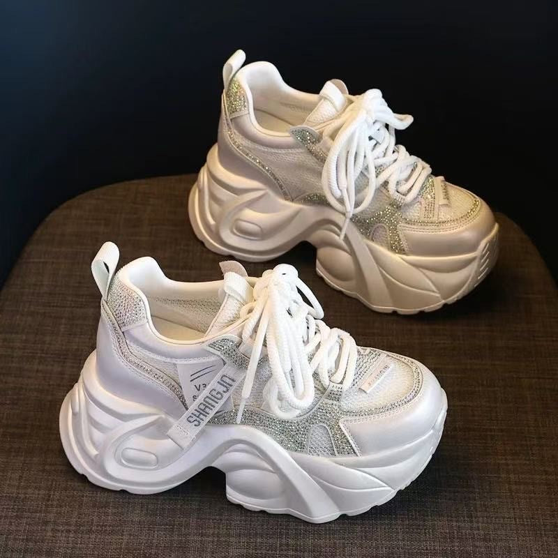 Zapatillas con plataforma de malla transpirable