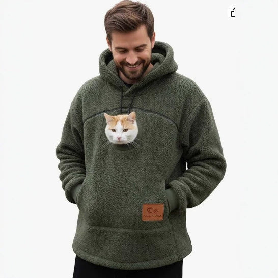 Sudadera polar con capucha y cordón