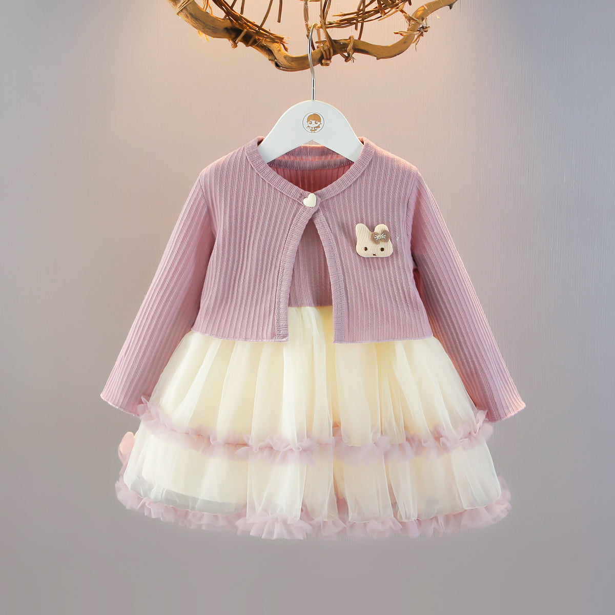 Conjunto infantil de top y falda de tul