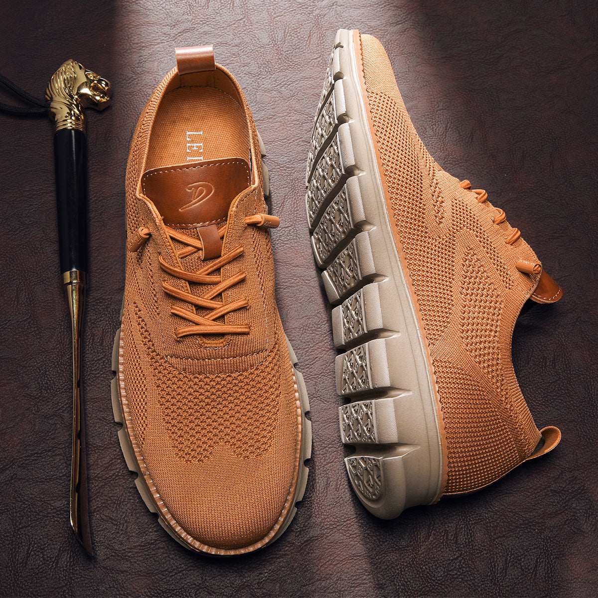 Zapatillas de punto ligeras sin cordones para hombre