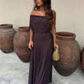 Vestido palabra de honor con paneles de malla