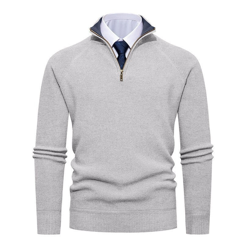 Jersey de punto con media cremallera para hombre