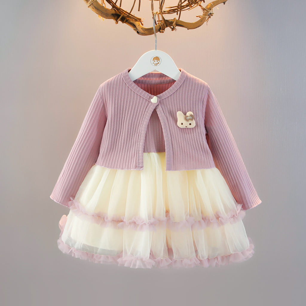 Conjunto infantil de top y falda de tul
