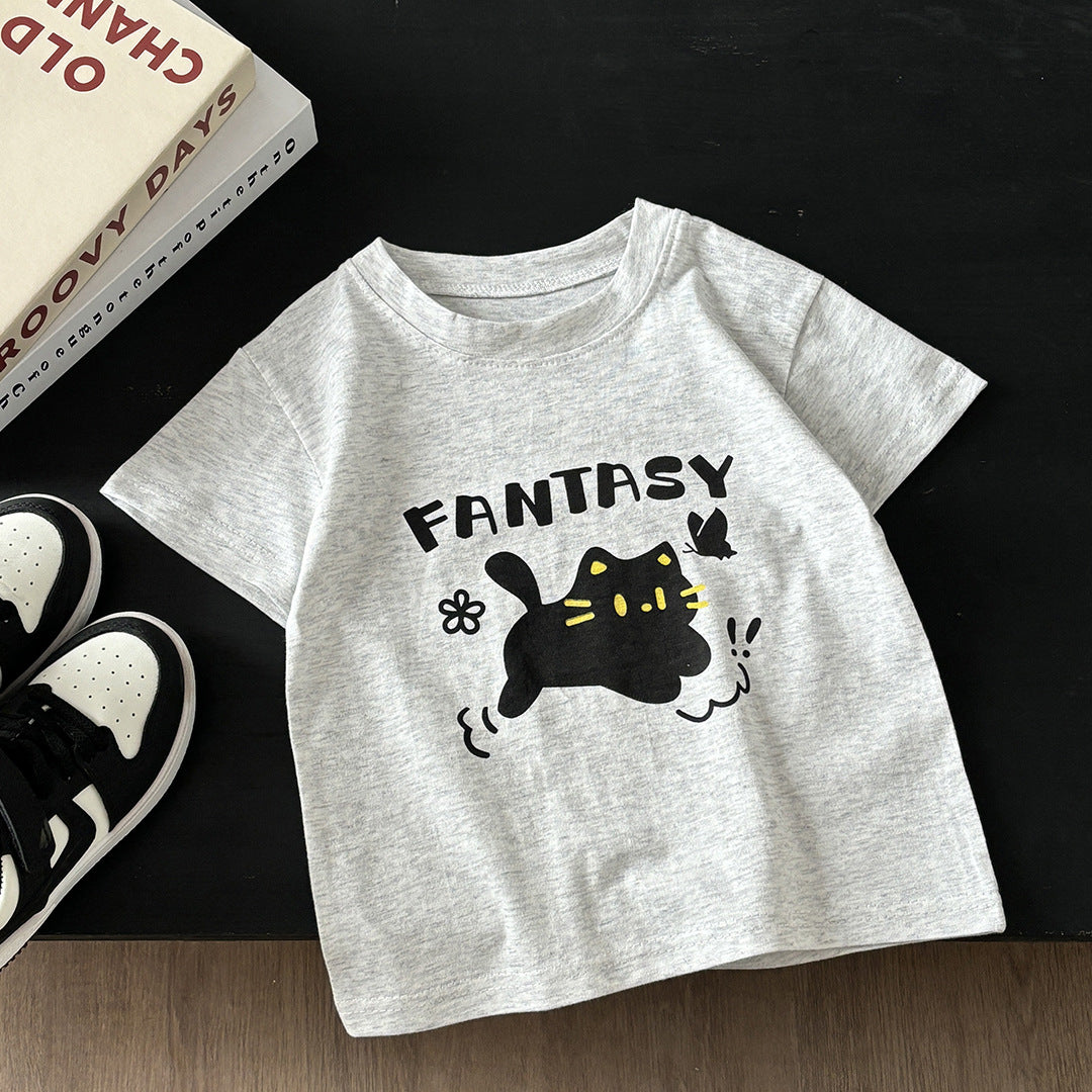 Camiseta infantil de algodón con estampado