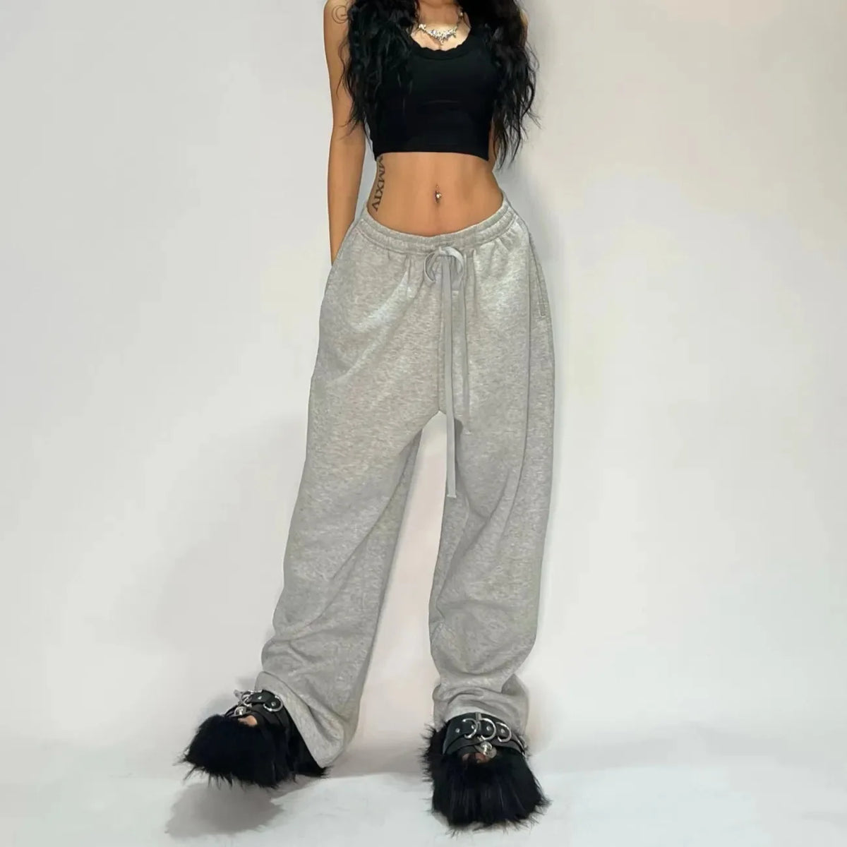 Pantalón recto de rayas estilo urbano