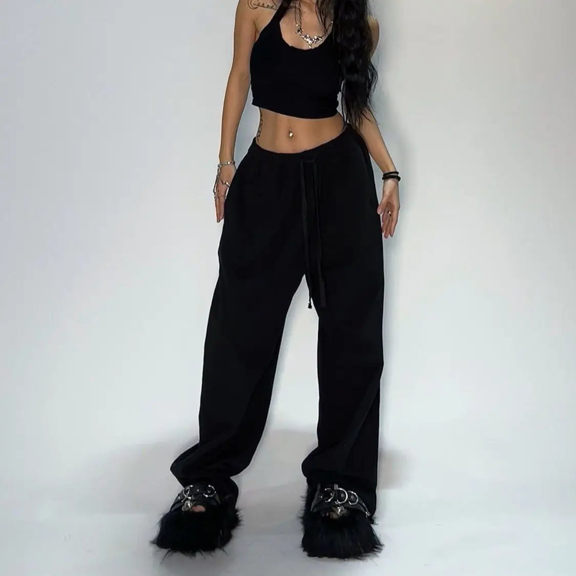 Pantalón recto de rayas estilo urbano