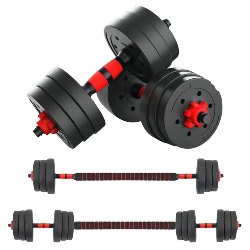 Mancuernas ajustables 2 en 1 (convertibles en barra)