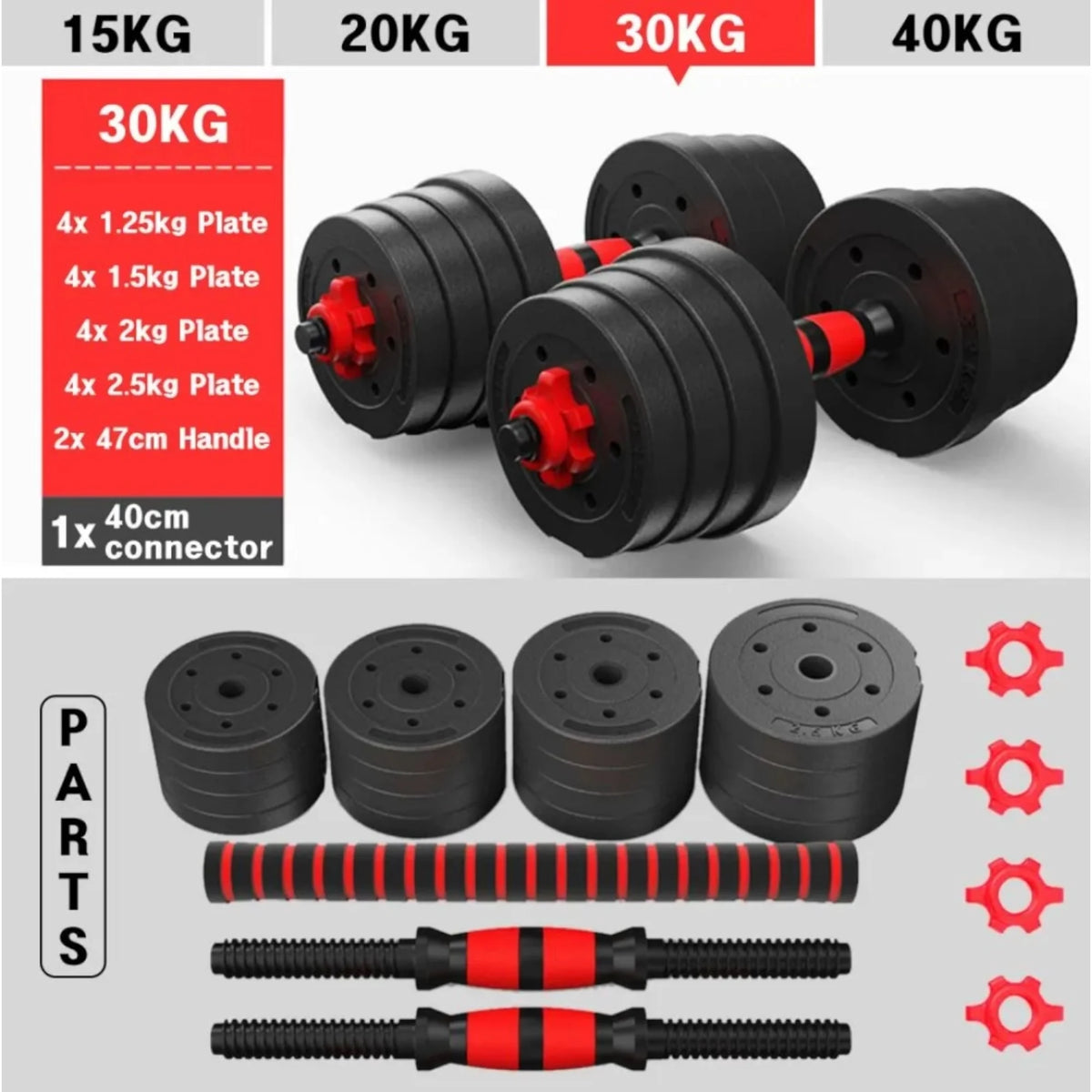 Mancuernas ajustables 2 en 1 (convertibles en barra)
