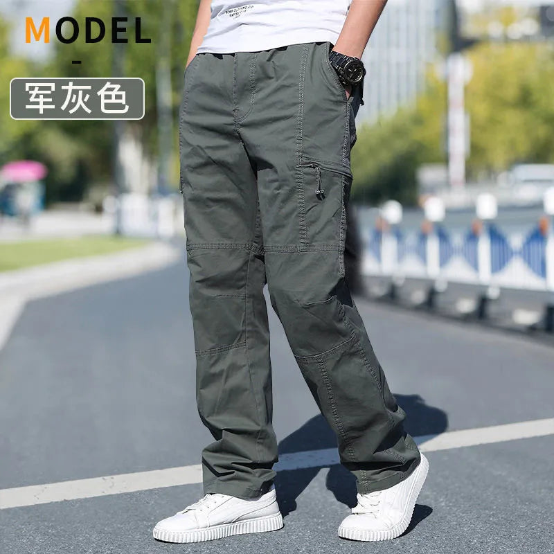 Pantalón cargo holgado de algodón para hombre