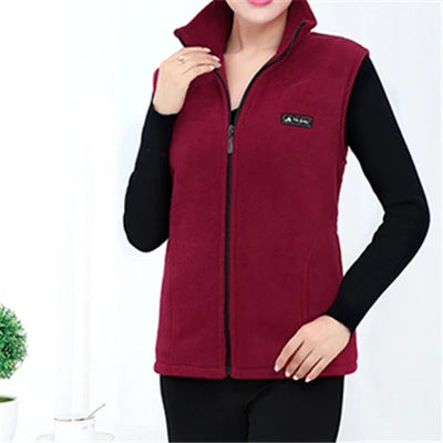 Chaleco polar sin mangas con cremallera para mujer (tallas grandes)
