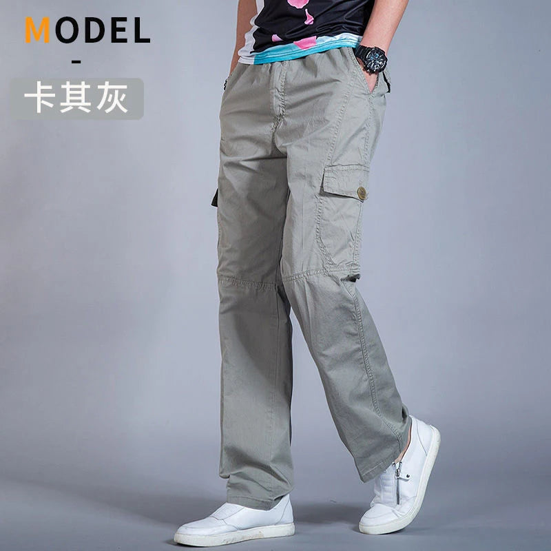 Pantalón cargo holgado de algodón para hombre
