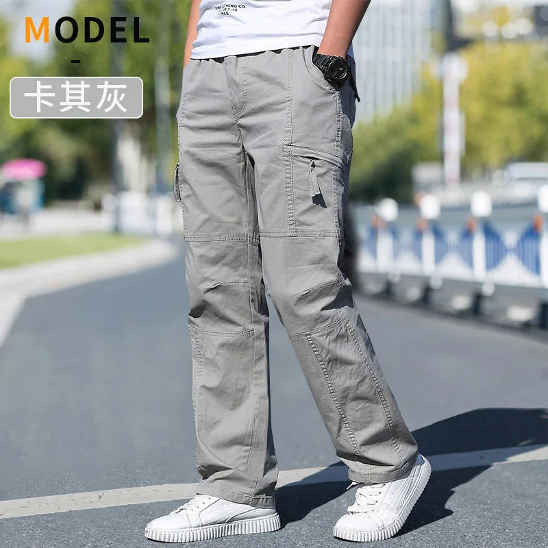 Pantalón cargo holgado de algodón para hombre