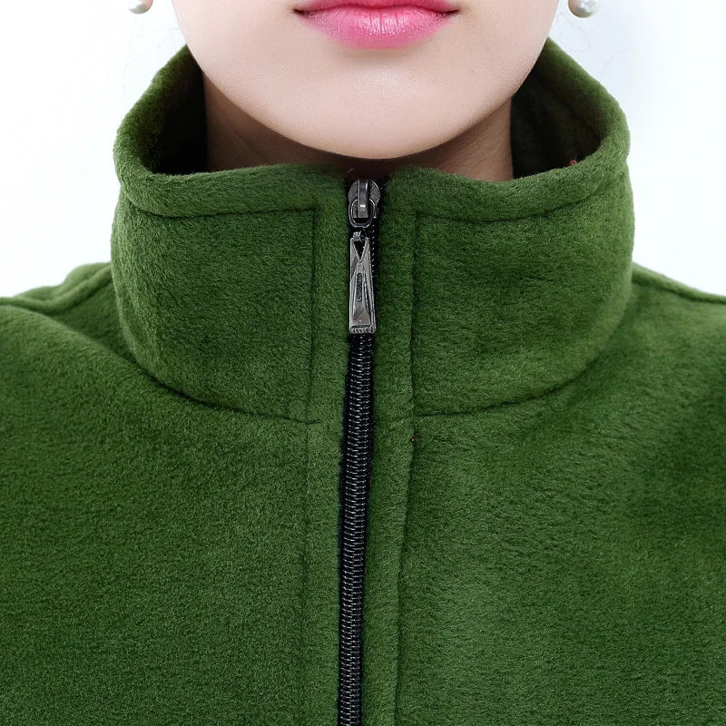 Chaleco polar sin mangas con cremallera para mujer (tallas grandes)