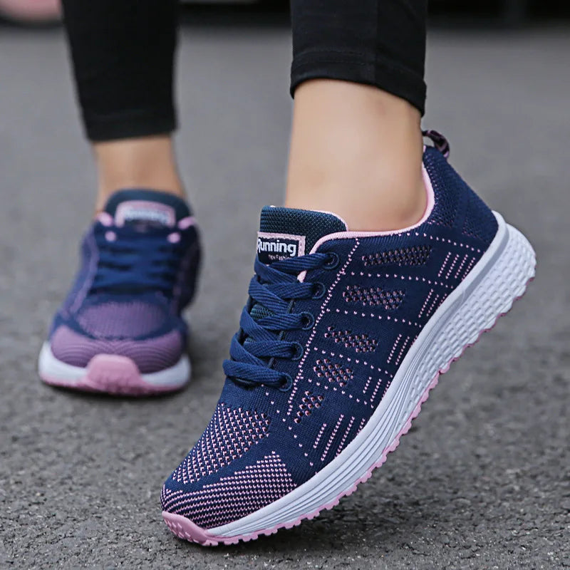 Zapatillas planas de malla transpirable para mujer