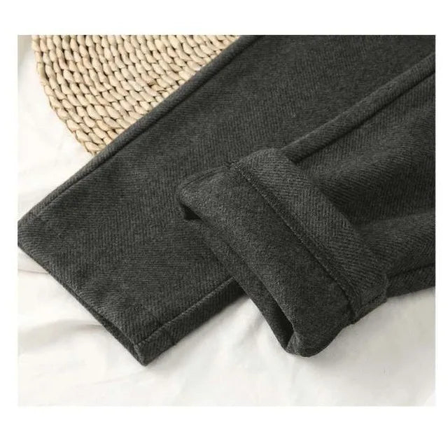 Pantalón de lana de tiro alto para otoño-invierno