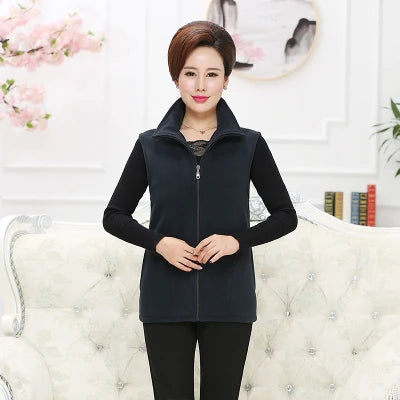 Chaleco polar sin mangas con cremallera para mujer (tallas grandes)