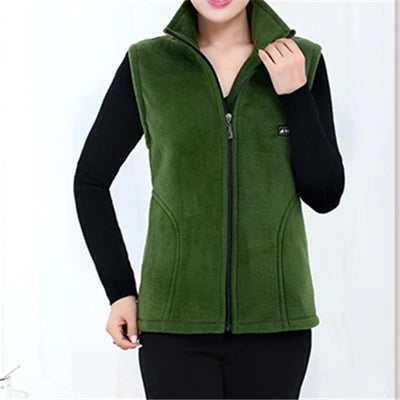 Chaleco polar sin mangas con cremallera para mujer (tallas grandes)