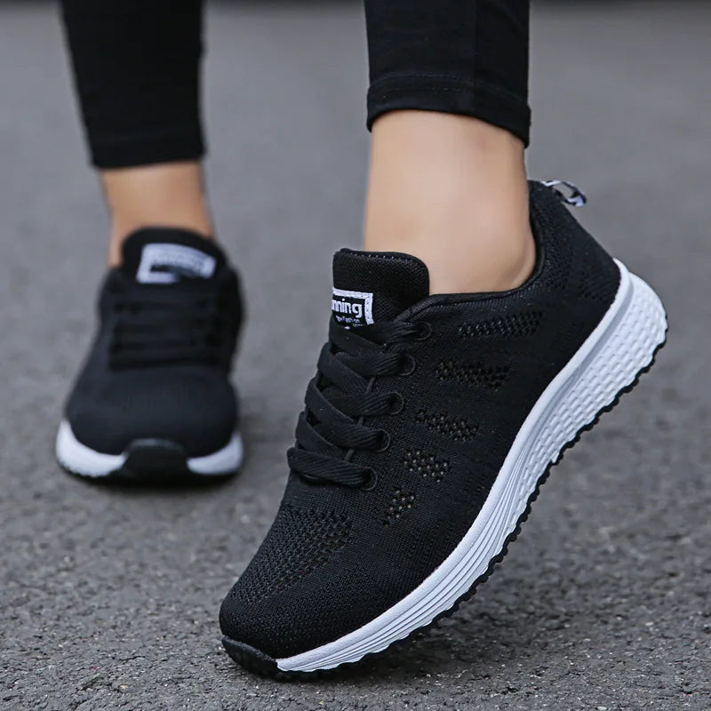 Zapatillas planas de malla transpirable para mujer