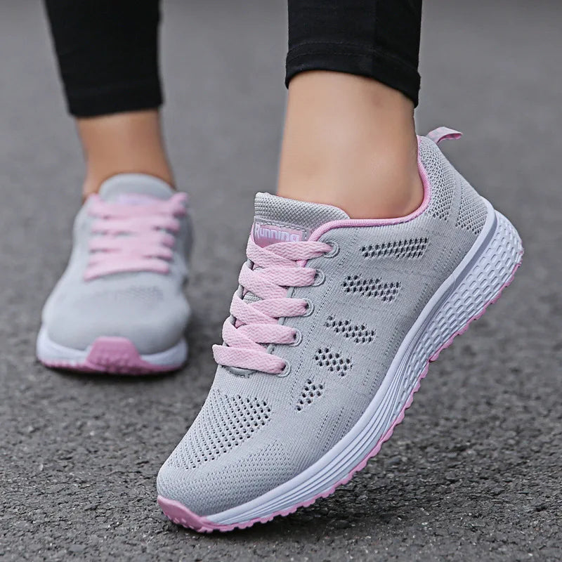 Zapatillas planas de malla transpirable para mujer