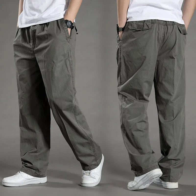 Pantalón cargo holgado de algodón para hombre