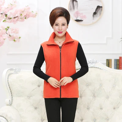 Chaleco polar sin mangas con cremallera para mujer (tallas grandes)
